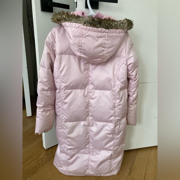 Gap Kids Down Fill Long Pink Puffer Jacket - Picture 2 of 6